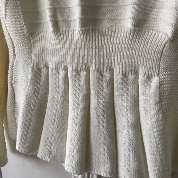 🩷Mystree | Women’s ivory long sleeve zip front cable knit cardigan sweater, sz S - Picture 7 of 14